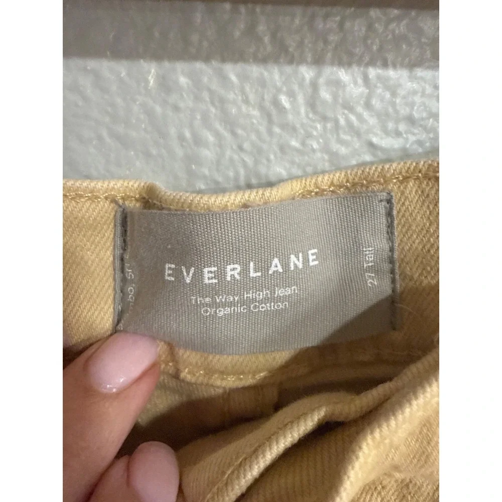 Everlane The Way-High Jean‎ Women 27 Tall Yellow Organic Cotton Straight Leg